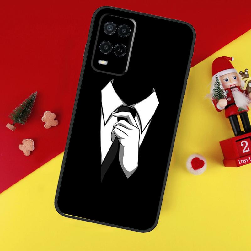 Suit and Tie Case For Oppo A80 A60 A40 A15 A16 A17 A57 A94 A74 A54 A76 A96 A18 A38 A58 A78 A98 A6 A5 Pro