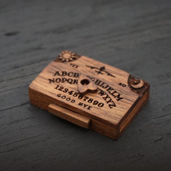Miniature Spirit Board with Drawer Vintage Ouija Board Alphabet Ouija Board with Planchette for Halloween Decorations