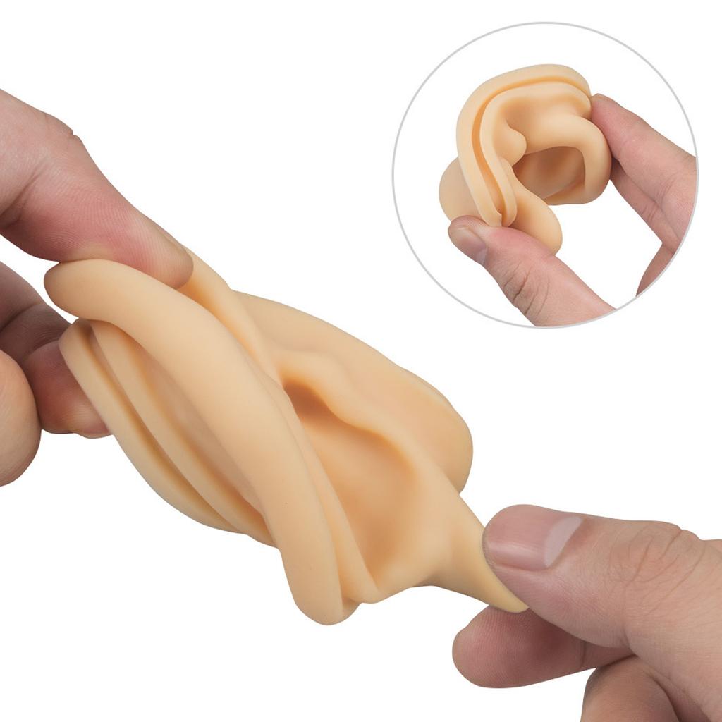 Silicone Ear Model Lifelike Soft Left Right Ear Piercing Practice Model for Earrings Earphones Display 1 Pair