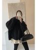 Women's Lambswool Coat: Autumn Winter 2025 New Loose Slimming Casual Plus Velvet Thickened Leather-Fur Integrated Top