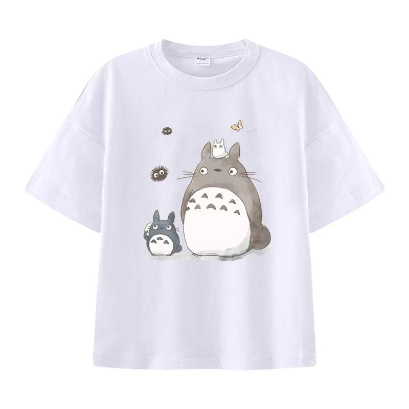 Summer Cartoon Hayao Miyazaki Totoro Printed Children's T-shirt Short Sleeved Street Fashion Men's and Women's Clothing