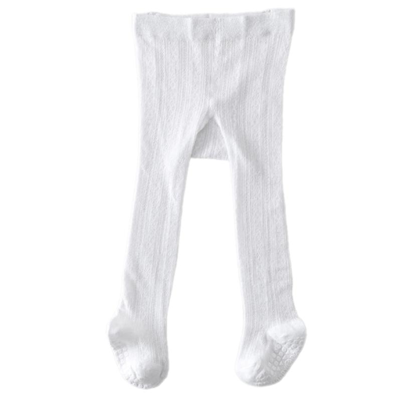 

Breathable Mesh Toddler Tights with Solid Color Accent Comfortable Cotton Stockings Girls Thin Bottoms Pantyhose S білий