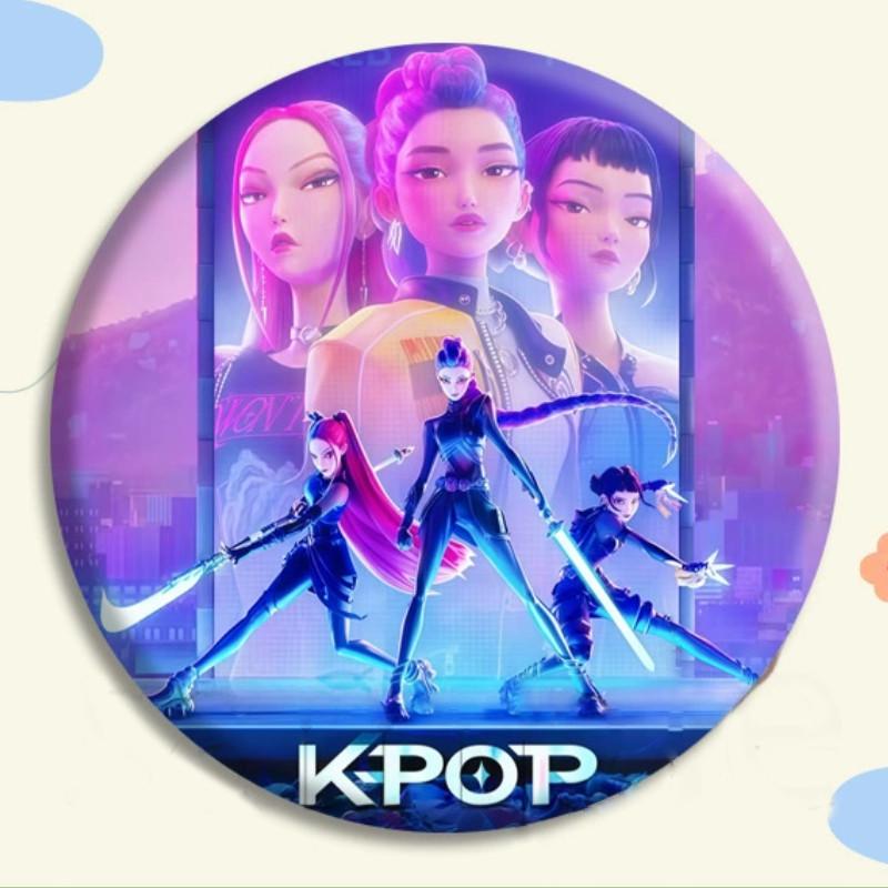Demon Kpop Hunters Badge Character Pattern Anime Merchandise Fashion Fans Gift