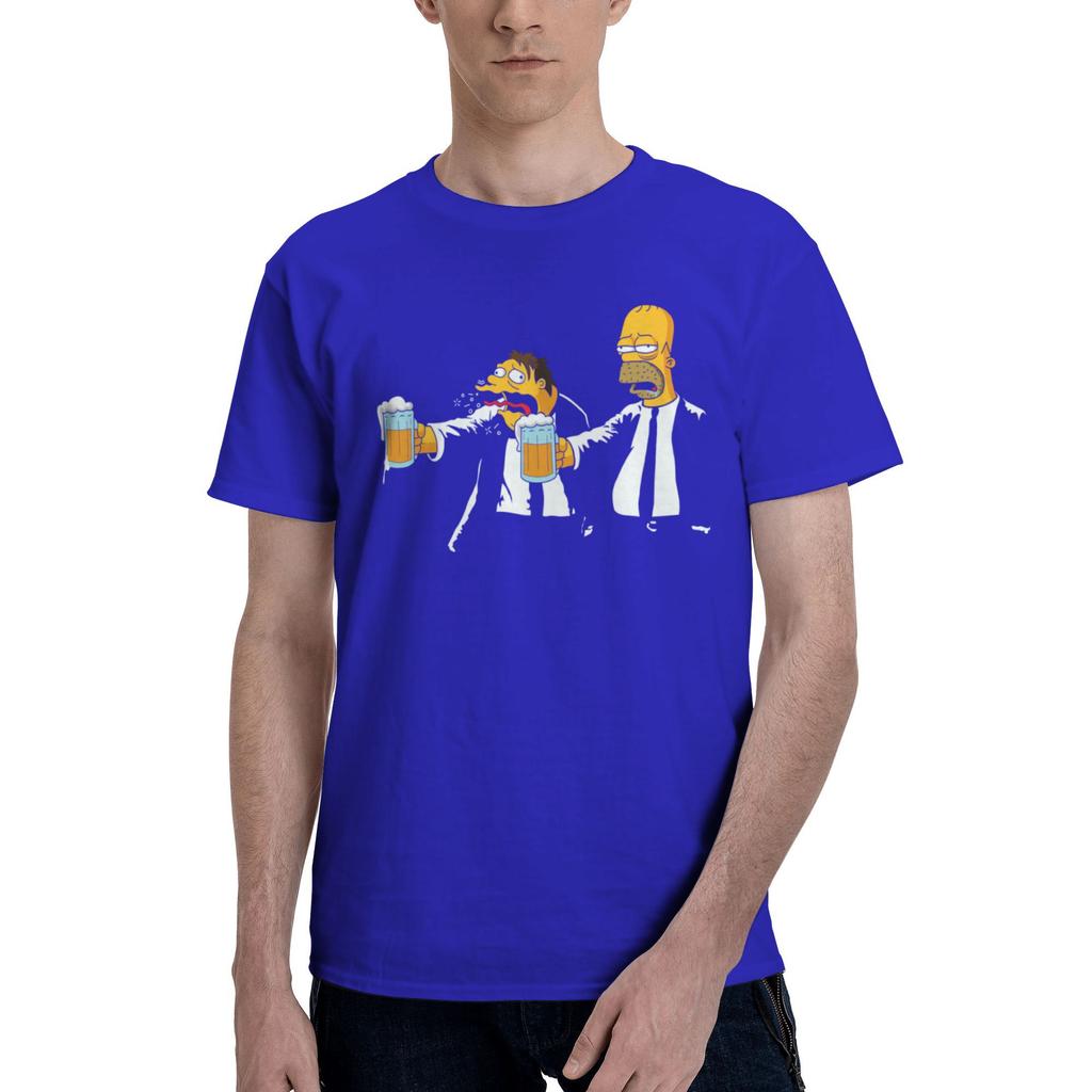 Custom Mens S-Simpsoned Homer Beers T Shirt Short Sleeves Cotton Tshirt Classic T-shirt Casual Tees Loose Fit Clothing