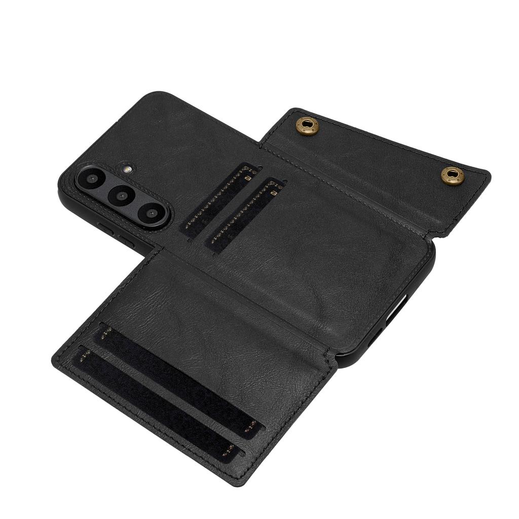 For Samsung Galaxy S24 FE Case Card Slots Kickstand Leather+TPU Phone Cover