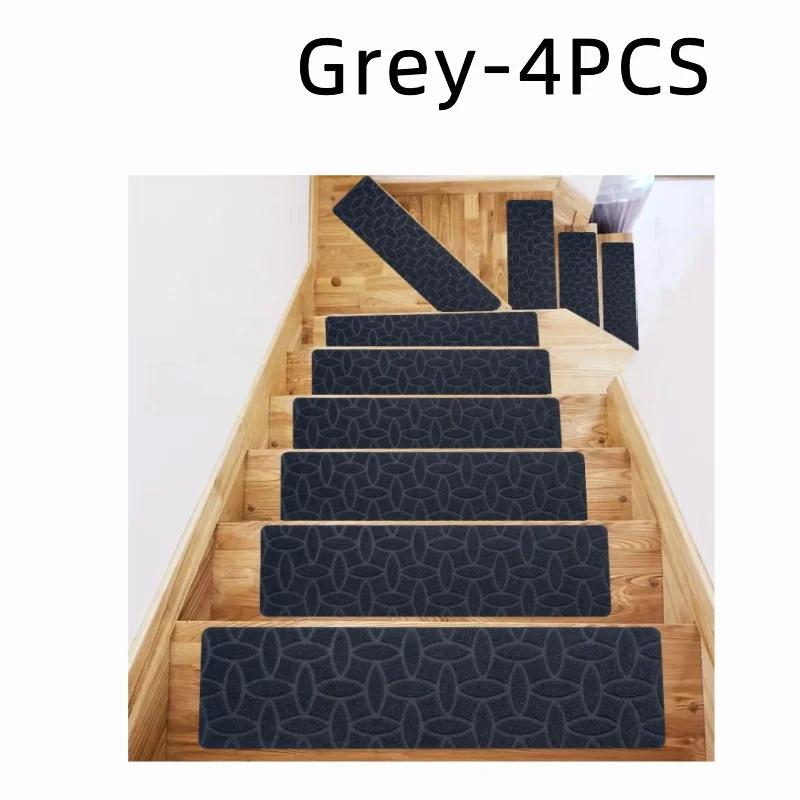 10Pcs Stair Treads Staircase Anti-Slip Mat 76x21cm Stair Carpet Treads Soft Fabric Noiseproof Stair Mats Machine Washable