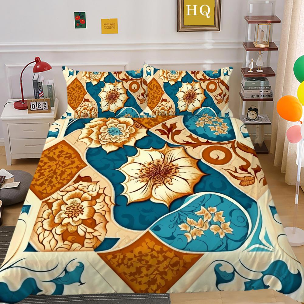 Set Biancheria da Letto per la Casa Lusso Fiore Stampa 3D Copripiumino Set Copripiumino Donna Regina Poliestere Copriletto