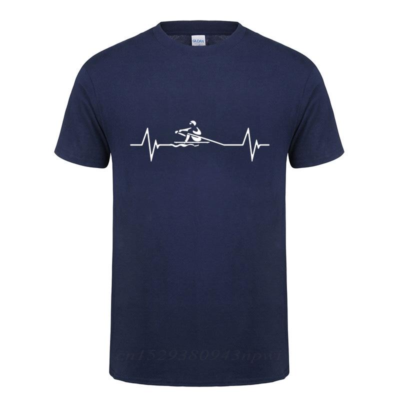 Heartbeat Of Rowing TShirt Men Male Fashion Short Sleeve Kayaking T Shirt Round Neck Cotton Funny Canoeing Tshirt Summer Tops
