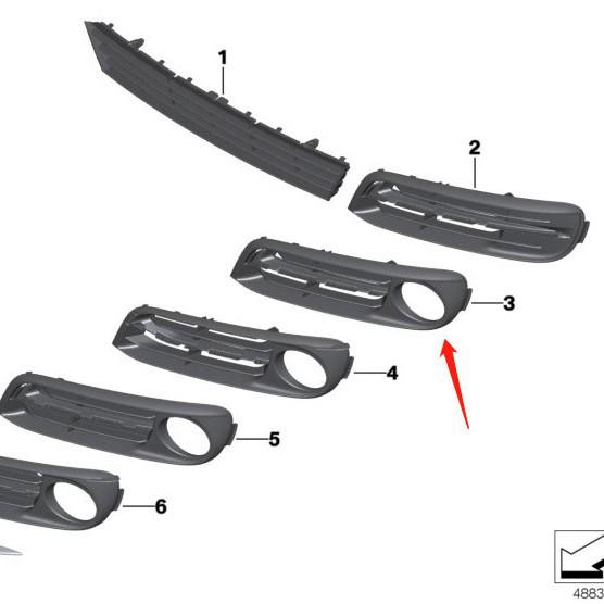 BMW 5 Series F18 Fog Light Frame Part Closure Grille, Compatible with 51117342389 & 51117342390