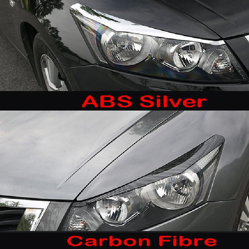 For Honda Accord 8th 2008 2009 2010 2012 2013 Carbon Fiber Car Headlight Eyebrow Cover Trim Head Lamp Eyelid Exterior Accessorie