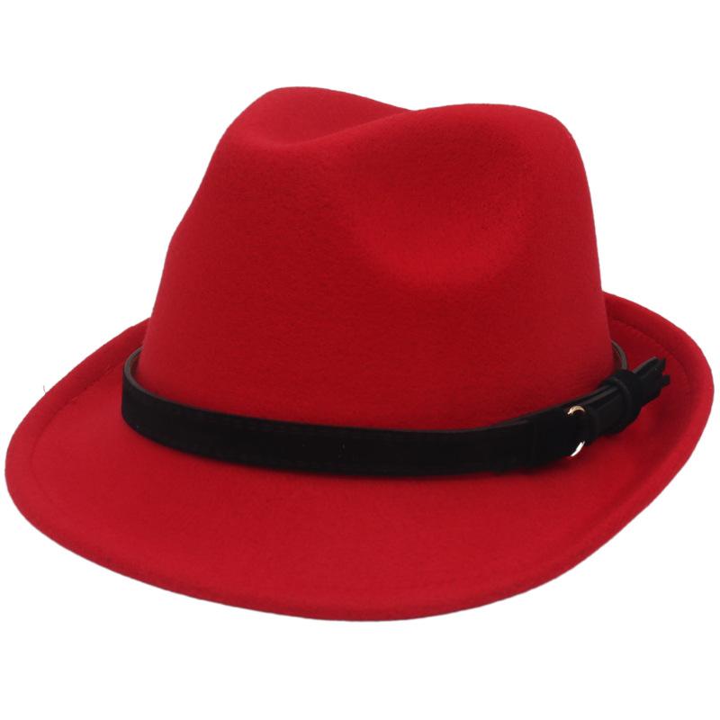 Fedora British Top Hat Black Flannel With Gentleman'S Small Brim Classic Jazz Hat Panama Felt Hat