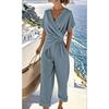 1116 Women's Clothing European and American Summer New Fashion Solid Color Irregular Short Sleeve Cover