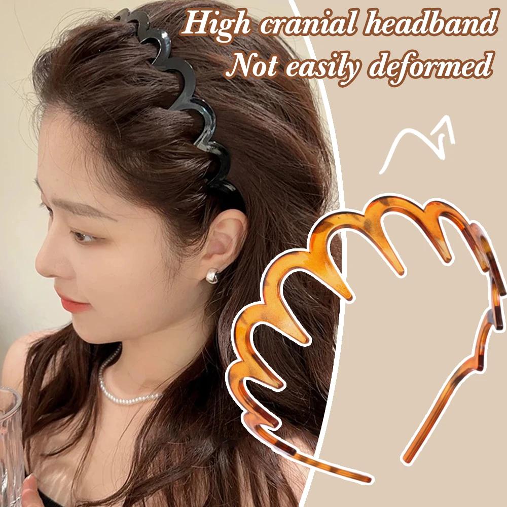 New Fashion Wave Headbands for Women Solid Color Toothed Non-slip Hair Bands Girl Face Wash Sports Hairbands Hair Accessories