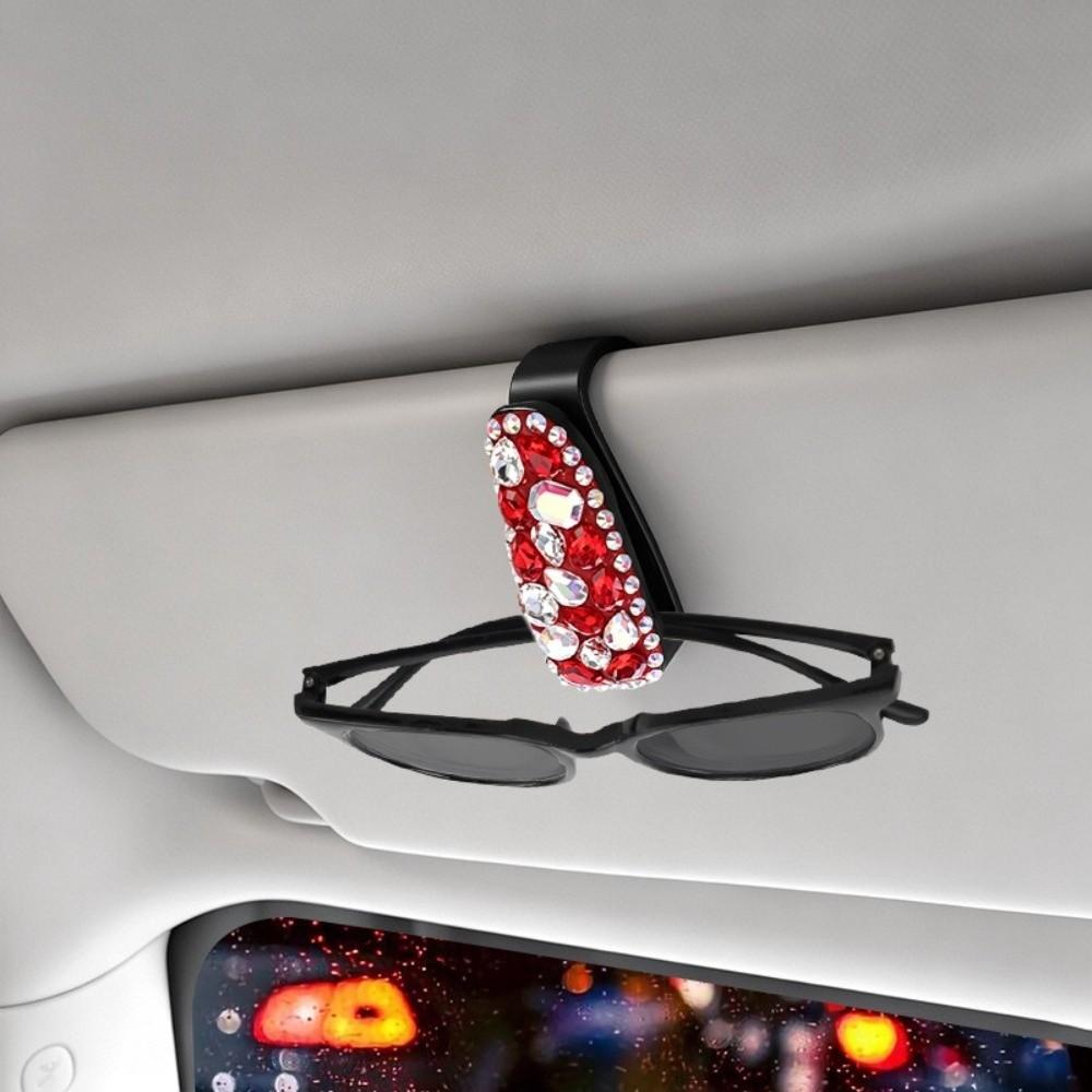 Multifunctional Sunglasses Clip Rhinestone Car Sun Visor Accessories Driving Accessories