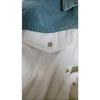Giacca in denim alla moda da donna con colori a contrasto, cappotto patchwork primaverile-autunnale