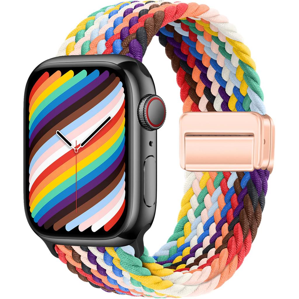 Braided solo loop Strap For Apple Watch ultra Band 44mm 40mm 45mm 49mm 41mm 38mm magnetic Bracelet iWatch series 2 se 7 3 6 8 9