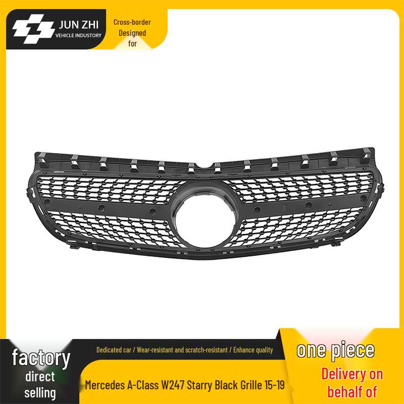 Compatible with 2015-2019 B-Class W246: Modified Black Diamond Style Front Bumper Grille