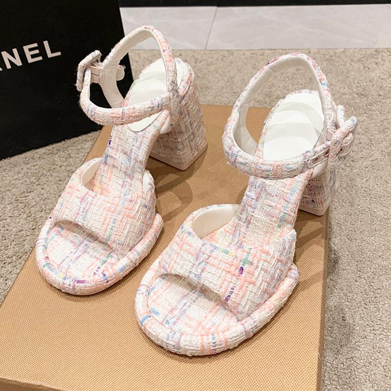 Французский темперамент Туфли на высоком каблуке 2024 Лето Новые Туфли Рыбий Рот Толстый — фото 7