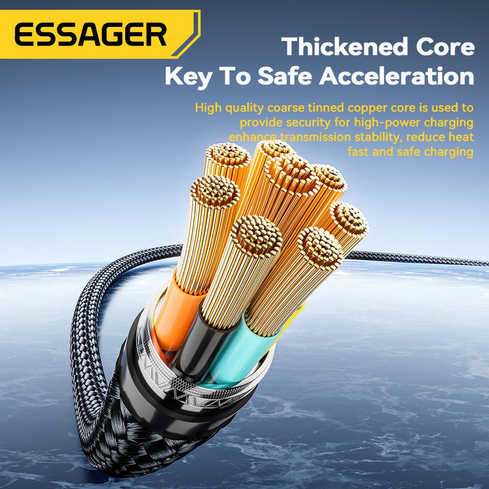 Essager 240W USB Type C To USB C Cable 100W PD 3.1 Fast Charging Charger Wire For Macbook Pro Samsung Laptop USBC Cord 2M