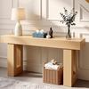 160 cm Console Table, Farmhouse Desk Behind the Couch, Wooden Rectangle Entrance Desk, Narrow Long Sofa Table Accent Stand for Hallway, Bedroom,