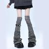 Women Harajuku Punk Flared Foot Covers with Buckled Belt Aesthetic Thigh High Over Knee Leg Warmers Socks Streetwear