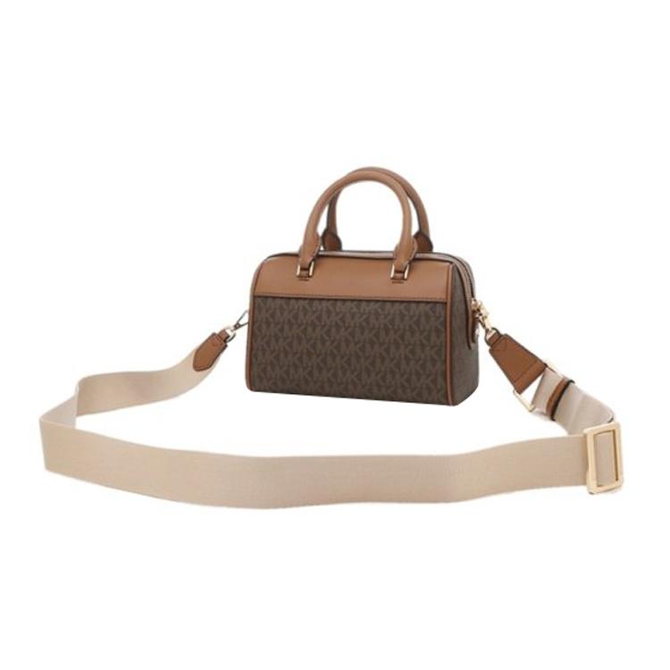 New MICHAEL KORS Travel PVC Boston Bag, Crossbody, One Shoulder, Handbag Regular Women's Brown 35S2GTFC0B-BROWN