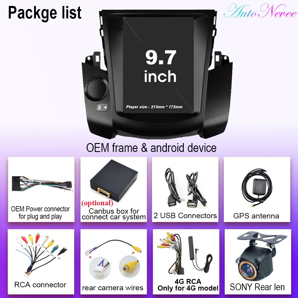 For Toyota RAV4 3 XA30 2005 - 2013 For Screen Car Radio Multimedia Video Player Navigation GPS Android 14 DSP WIFI 4G NO 2din