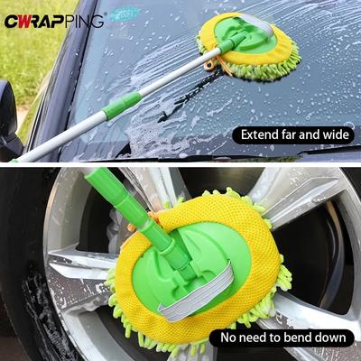 Car Cleaning Brush Detailing Adjustable Telescoping Brush Long Handle Microfiber Cleaning Mop for Truck Car Wash Accessories