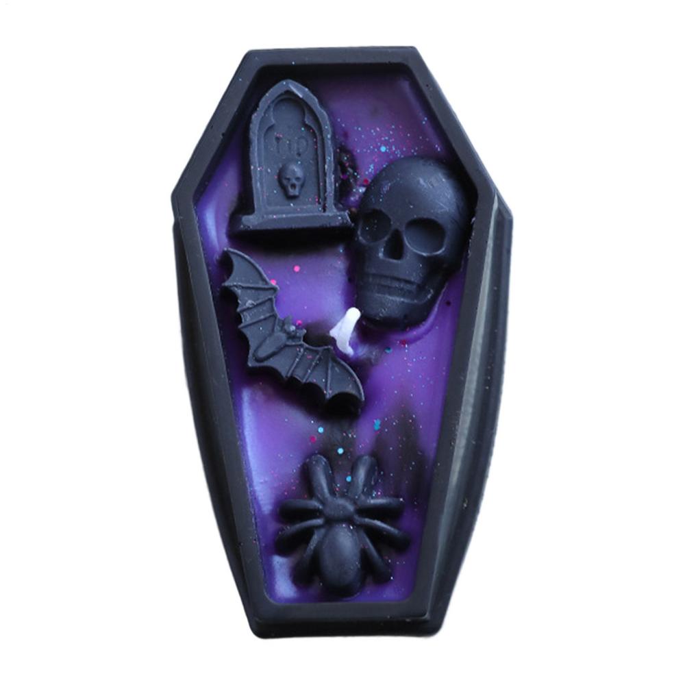Scented Candles Halloween Coffin Candle Fragrant Room Decor Table Centerpiece Coffin for Birthday Women Men Desk Party Farmhouse