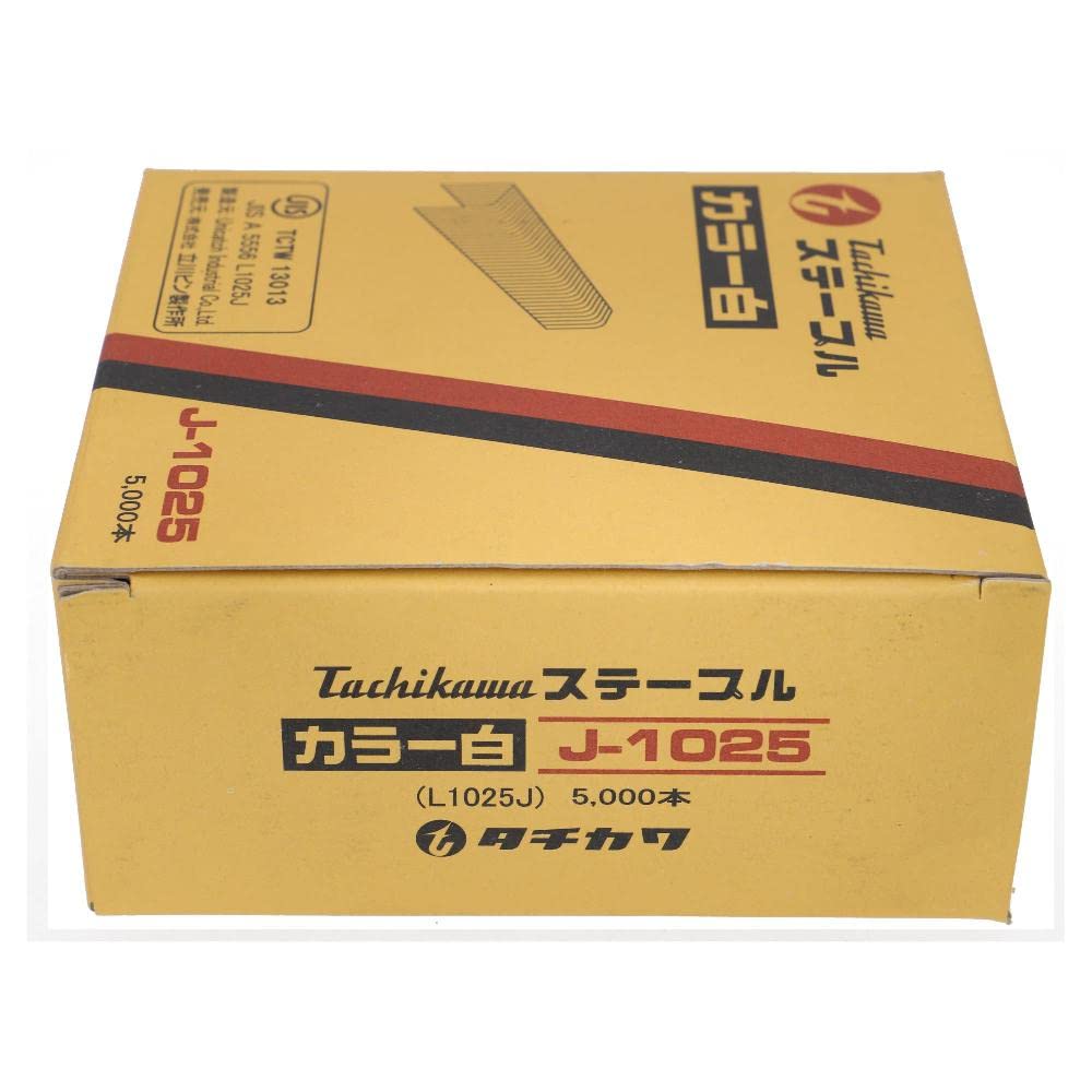 Tachikawa Pin Manufacturing White 10mm Shoulder 25mm Pack of J1025W Co., Ltd. (Tachikawa) Staples, Width, Length, 5,000,