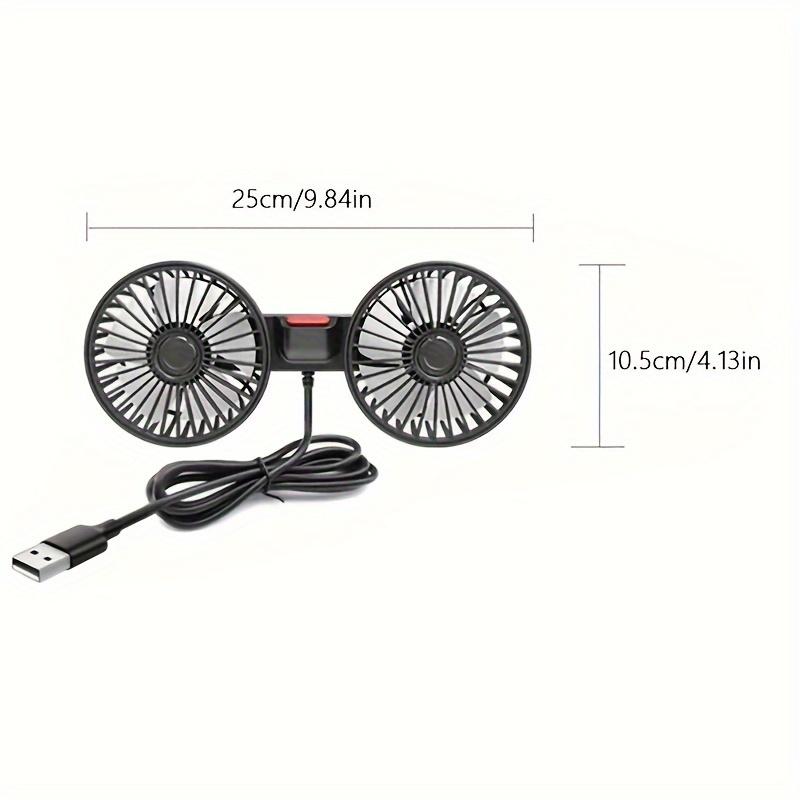 Car Fan, Car Small Air Conditioner, Double-headed Rear Rear Fan, Powerful Wind, 5pcs Wind Leaf, 360 Degree Rotation