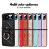 Applicable to Samsung Zflip4 Rhombus Folding Ring Mobile Phone Case Zflip3 Women's Fashion All-Inclusive Ring Leather Case