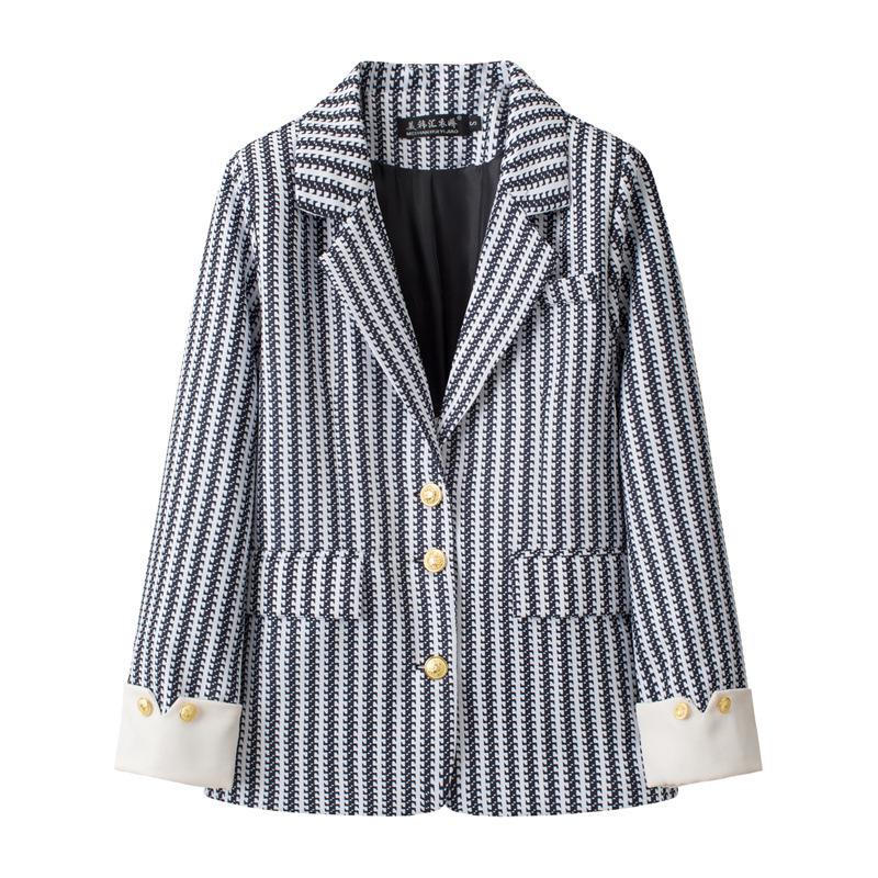 2026 Spring High-End Women's Blue Chic Suit Jacket - Korean Style