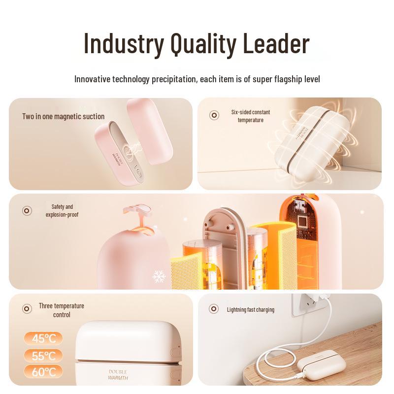 Dual Magnetic Certified 2025 Hand Warmer: Mini Portable, Handheld, Explosion-Proof, Two-in-One Baby Warmer