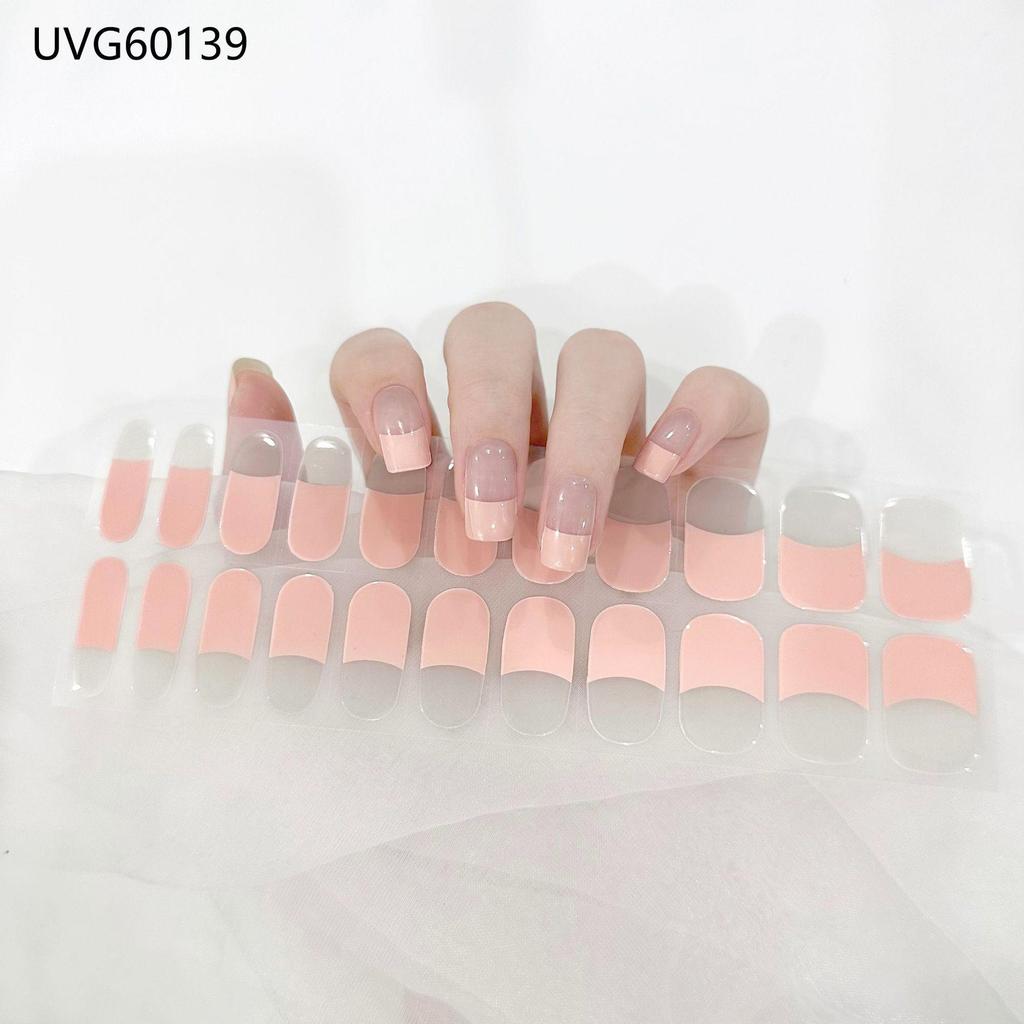 Transparent Nude UV Gel Nail Art Stickers: Semi-Cured, Semi-Baked Manicure Sheets