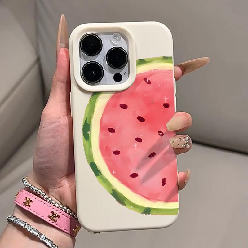 Ins Summer Watermelon Is Suitable for Apple iPhone17/16 Mobile Phone Case 14 Liquid Glutinous Rice 13 Fresh 12 Soft 15