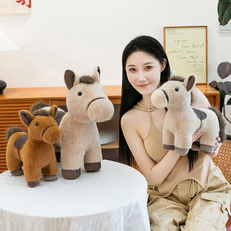 Simulation pony doll plush toy zodiac war horse mascot doll to give children soothing and accompanying gifts