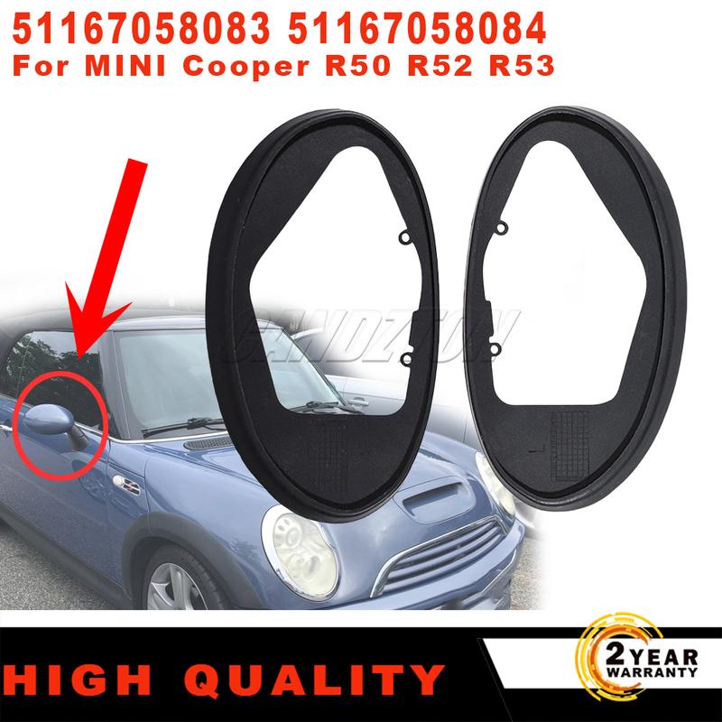 

1Pair New Door Side Mirror Sealing Rubber Ring Kit L+R 51167058083 51167058084 for BMW MINI Cooper S R50 R52 R53 car accessories