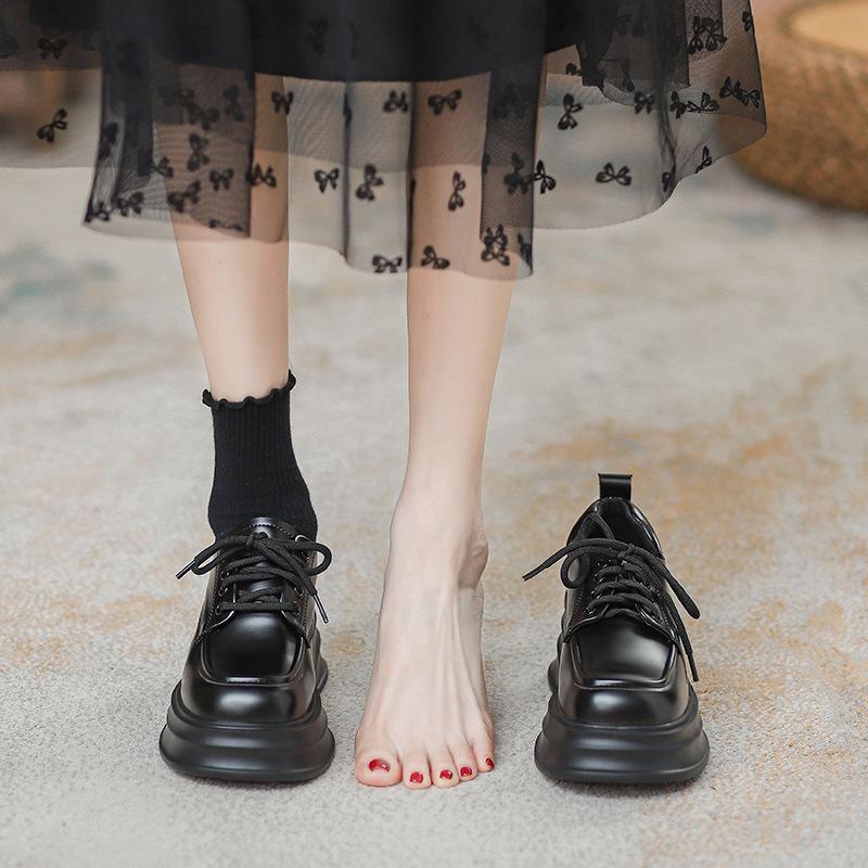 Summer new women's 8 inner height-increasing thick-soled muffin strap-on soft-soled non-slip small leather shoes