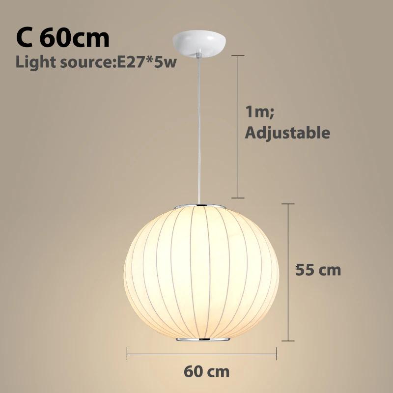 Modern Silk Pendant Lights Nordic Minimalist Designer LED Lamp Dining Table Hanging Chandelier Bedroom Decoration Home Lighting