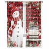 Christmas And Winter Snowman Poinsettia Curtains For Living Room Bedroom Home Decoration Window Voile Tulle Curtain Drapes