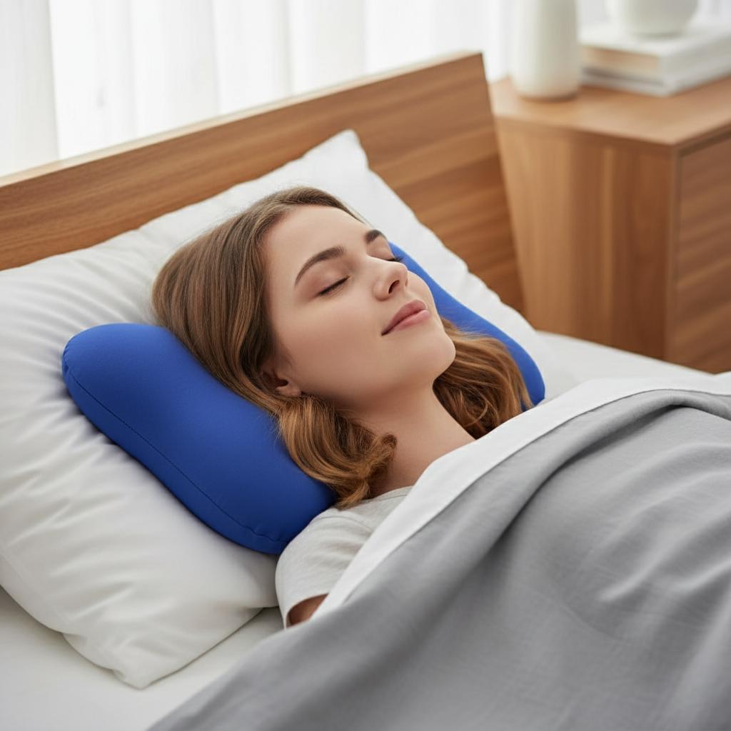 Nuovo Mini Cuscino a Cilindro con Microperle Particelle di Schiuma Comodo Cuscino Lombare Cuscino per Seduta Uso da Viaggio