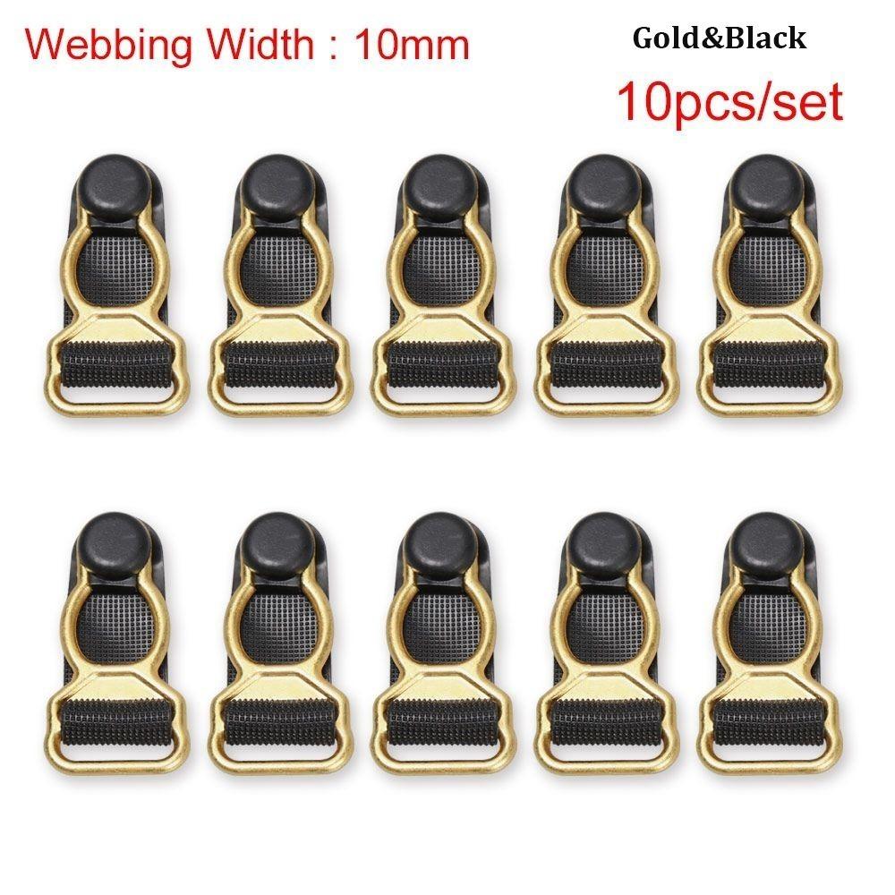 10 Stück Neu 10mm/12mm/18mm Korsett Bein Strumpfhalter Gürtel Clip Schwarz Weiß Rot Nylon Strumpfwaren Strumpf Halter Leichte Hosenträger Clips