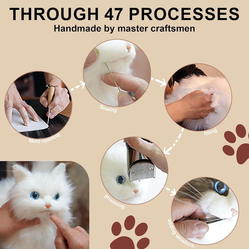 Peluche de Gato Realista y Vivo Chongker Hecho a Mano Suave Lindo y Relajante Perfecto como Regalo de Cumpleaños o Aniversario para Gatos y Juguete para Personas Mayores,