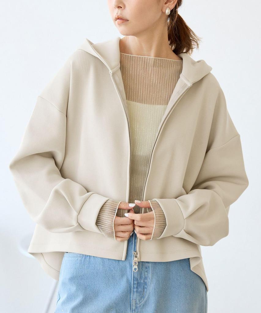 ROPE PICNIC Gray Women's Near-Infrared Protection/Cardboard Double-Zip Hoodie, GDK15900, (09)