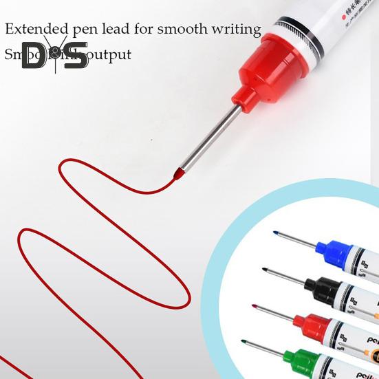 4 Stück Markierstifte für tiefe Löcher mit langem Kopf, 20 mm, Marker mit langer Spitze, schnelltrocknend, wasserdicht, bunt, Zimmermannsstift für Bau, Badezimmer, Holzbearbeitung