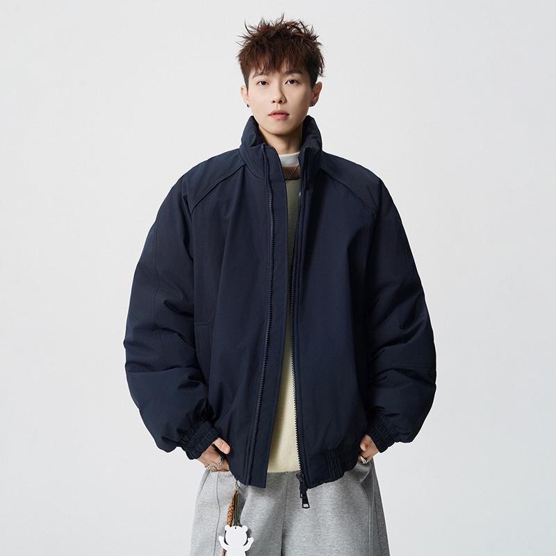 Trendy Unisex High Street Stand Collar Cotton Jacket - Versatile Autumn Winter Style