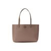 Bolsa Tote de Couro com Logo Icônico Double T Mcgraw Feminina Tote Prata-Maple 152220-963