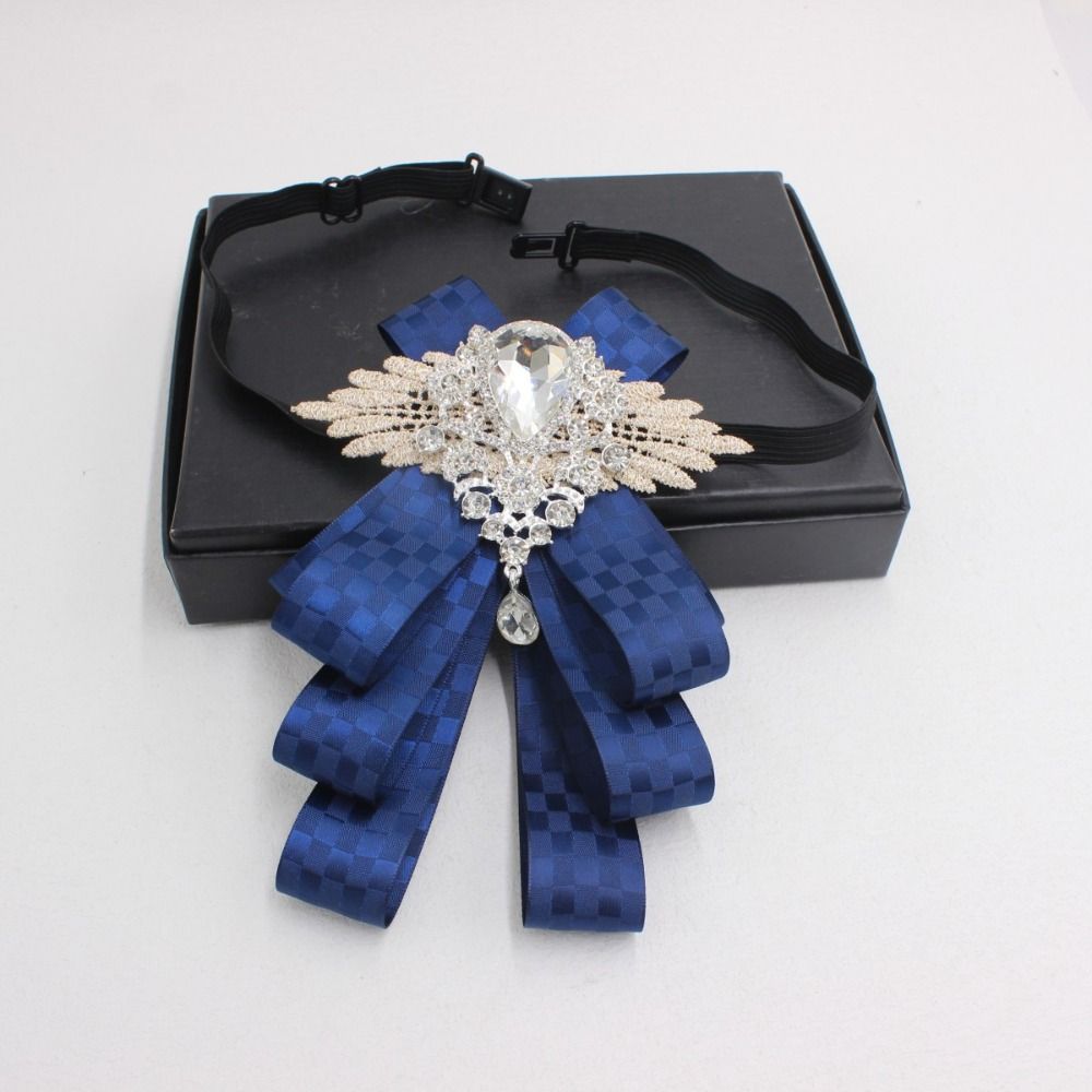 Retro Rhinestone Collar Flower Elegant Men's Suit Accessory Formal Gentleman's Bow Tie  Man