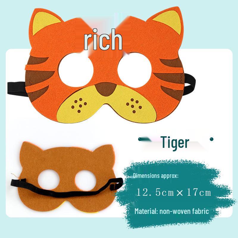 Children's Day Animal Masks: Frog & Tiger Cartoon Eye Masks for Kindergarten Performances